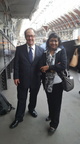 Jack and Latha at Paddington Station, returning from Lance Haslam's funeral